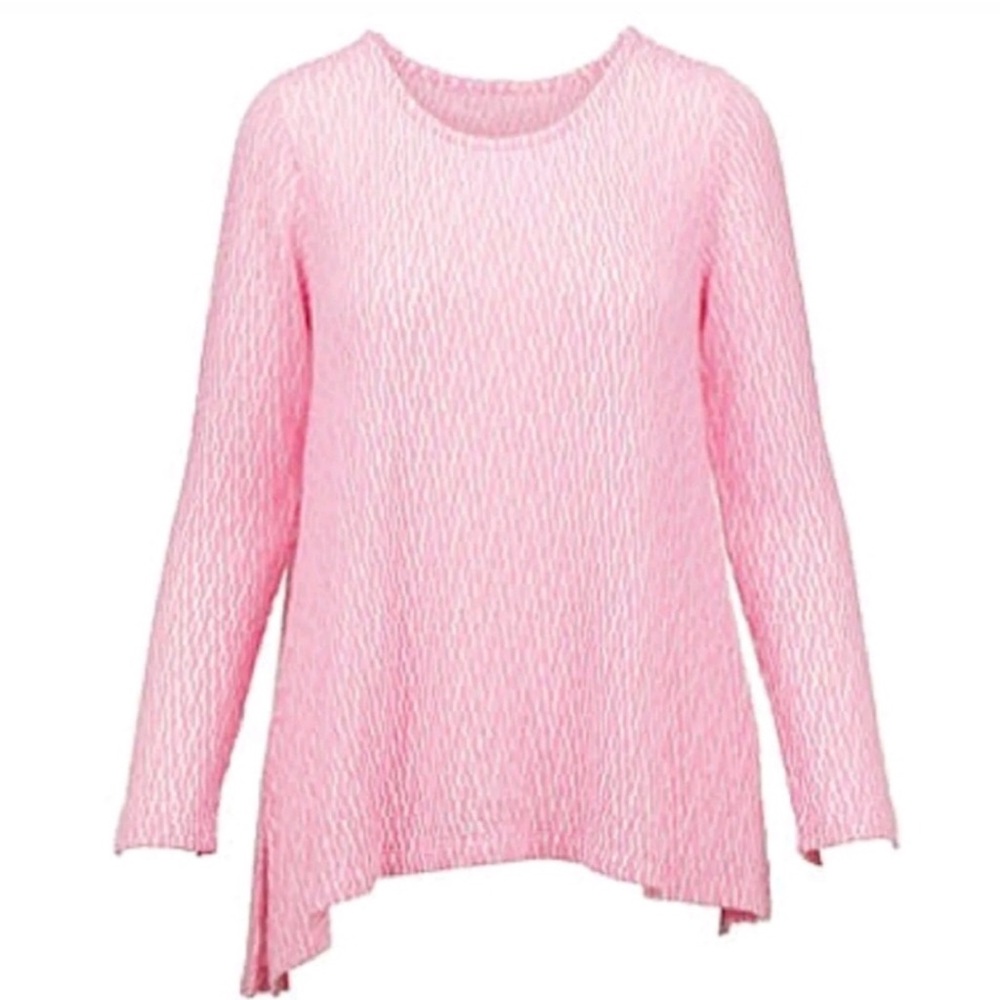 ASYMMETRICAL TEXTURED PINK TOP CHELSEA & THEODORE